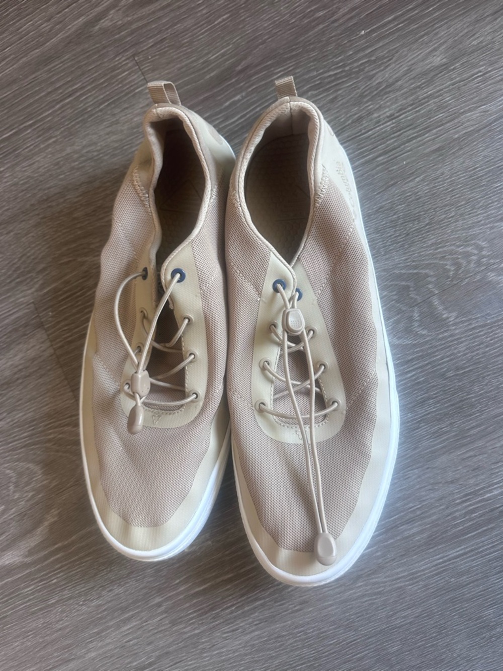 Columbia Men's Slip-On Athletic Sneakers in Beige and White